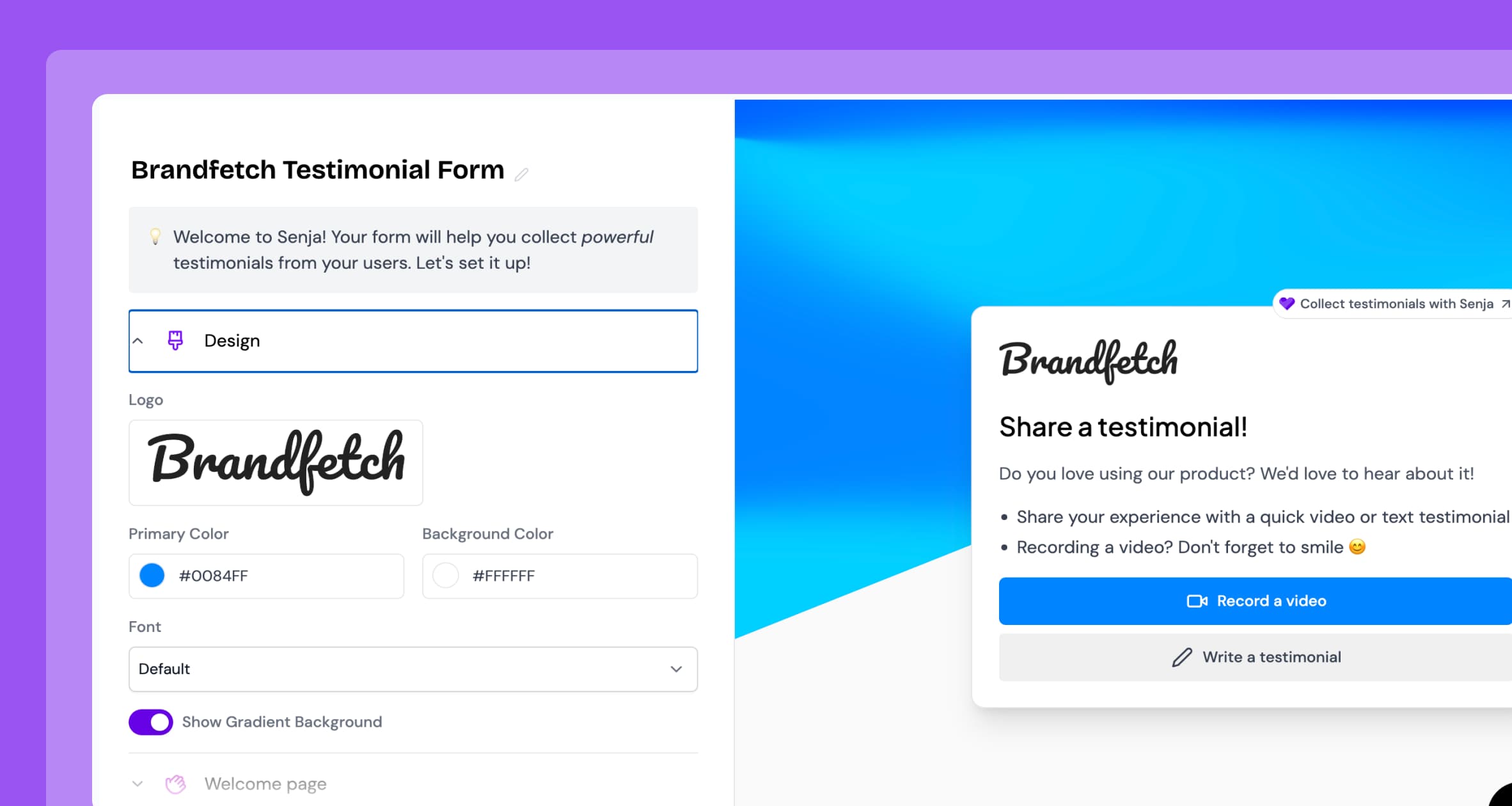 Brandfetch Case Study - Customizing the editor used to take time, but not anymore—everything is now automatically on-brand.